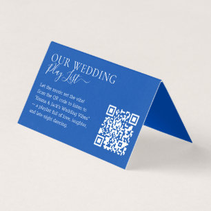 Hochzeitsformale Kobaltblaue QR-Code-Wiedergabelis