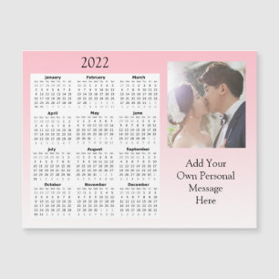 Hochzeitsfoto 2022 Mini-Kalender Magnetischer Einl Magneteinladung