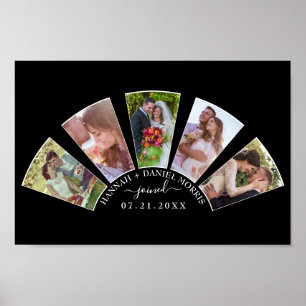 Hochzeitsfoto Collage Fan Form Individuelle Name S Poster