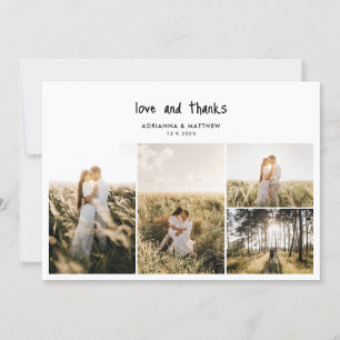 Hochzeitsfoto Collage Lässige Liebe & Dankeschreib Dankeskarte