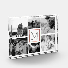 Hochzeitsfoto Collage Monogram Black & White Fotoblock
