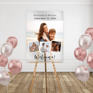 Hochzeitsfoto-Collage Willkommensschild klar Acrylschild