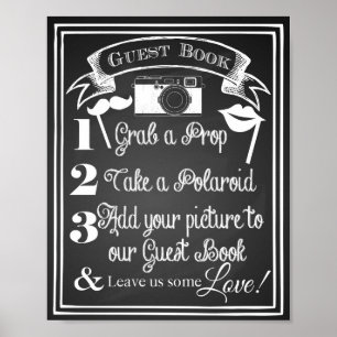 Hochzeitsfoto-Gästebuch-Schild Kreidetafel Poster