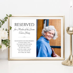 Hochzeitsfoto-Gedenktafel für die Mutter des Bräut Poster