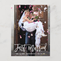 Hochzeitsfoto Gerade Verheiratet Moderne Pinsel Sc