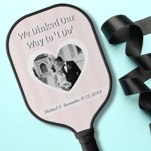 Hochzeitsfoto Herz Dinked unseren Weg zu I Do Stre Pickleball Schläger