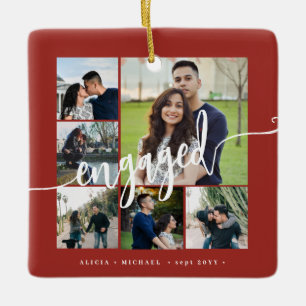 Hochzeitsfoto-Kollage moderne Schrift Keramikornament