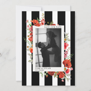 Hochzeitsfoto mit Wildblumenstreifen - Save The Da Date