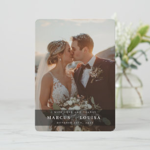 HOCHZEITSFOTO modern elegant chic Et-Zeichen schwa Dankeskarte