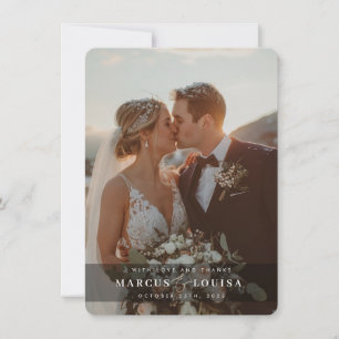 HOCHZEITSFOTO modern elegant chic Et-Zeichen schwa Dankeskarte