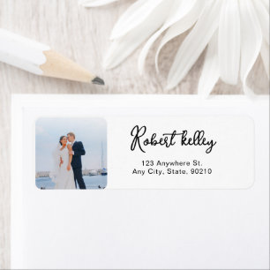 Hochzeitsfoto Name Rücksendeadressetiketten
