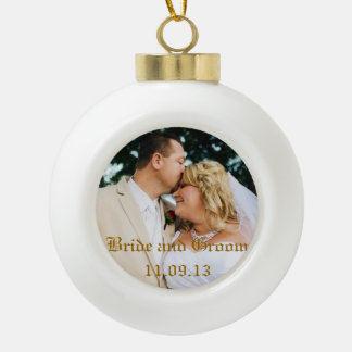 Hochzeitsfoto oder andere Weihnachtsdekoration hin Keramik Kugel-Ornament