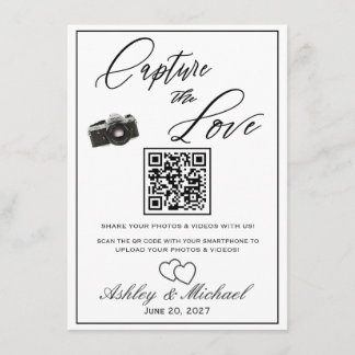Hochzeitsfoto-QR-Schild Begleitkarte
