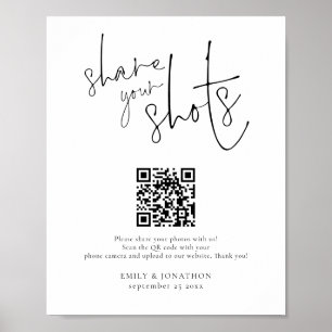 Hochzeitsfoto-Schild QR-Code Teile Deine Fotos Poster