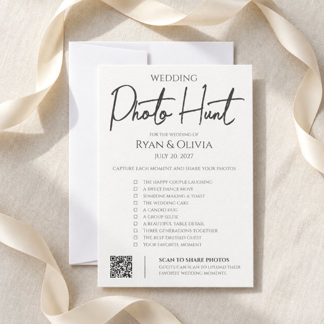 Hochzeitsfoto-Schnitzeljagd QR-Code Einladung (Wedding Photo Scavenger Hunt QR Code Invitation
)