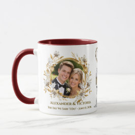 Hochzeitsfoto Upload Personalisierter Becher, Jahr Tasse