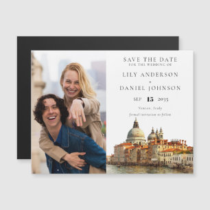 Hochzeitsfoto Venedig Save The Date Magneteinladung