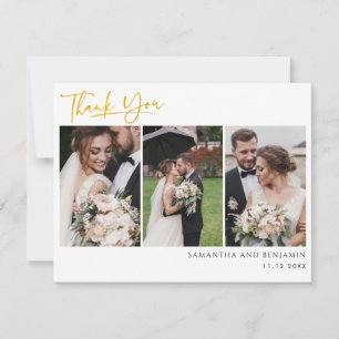 Hochzeitsfotocollage Hand geschrieben Danke Mitteilungskarte