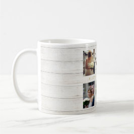 Hochzeitsfotocollage Rustic Simple Heart Quote Kaffeetasse