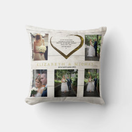 Hochzeitsfotocollage Rustic Simple Heart Quote Kissen