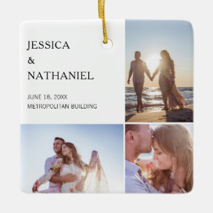 HochzeitsfotoCollage Weißwein Keramikornament