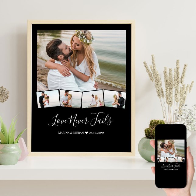 Hochzeitsfotocollage Zigzag Picture Strip Custom Poster (Von Creator hochgeladen)