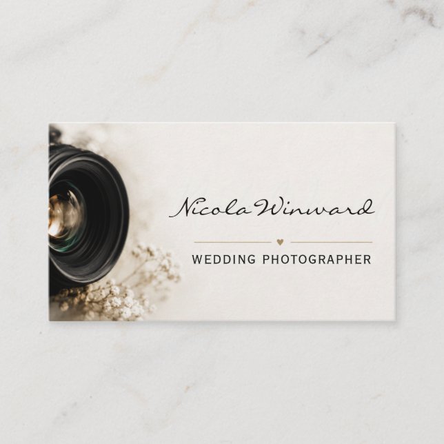 Hochzeitsfotograf Geschäfts Karte (Vorderseite)