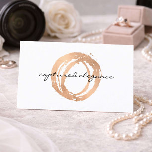 Hochzeitsfotograf Logo Visitenkarte Rosen Gold