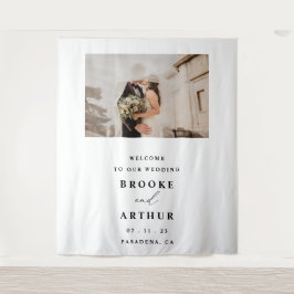 Hochzeitsfotografie im Hintergrund mit Foto Wandteppich