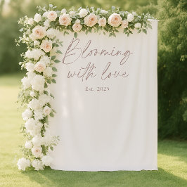 Hochzeitsfotohintergrund 'Blühend vor Liebe' Wandteppich