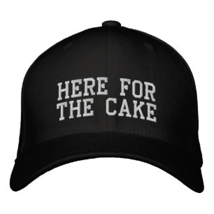 "Hochzeitsfotos 'Hier für die Torte' Junggeselle" Bestickte Baseballkappe