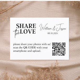 Hochzeitsfreigeben von Fotos mit QR-Code Visitenkarte