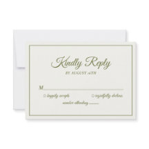 Hochzeitsfreundlich Antwort Modernes Cream & Olive