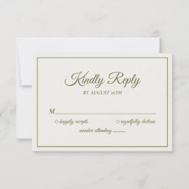 Hochzeitsfreundlich Antwort Modernes Cream & Olive