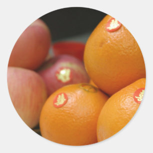 Hochzeitsfrüchte Runder Aufkleber