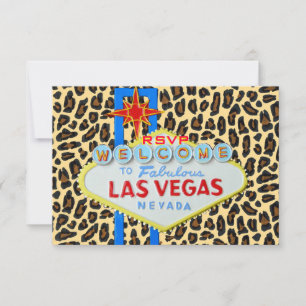 Hochzeitsgast-Antwort in Las Vegas Leopardendruck Einladung