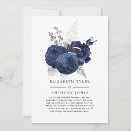 Hochzeitsgast bei Navy Blue und Silver Floral Ankündigung