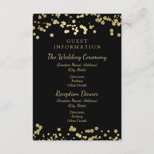 Hochzeitsgast-Information Gold Foil Confetti Begleitkarte