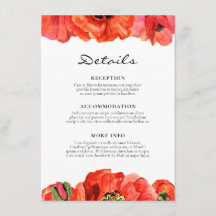 Hochzeitsgast-Informationen zu Roten Mohnchen