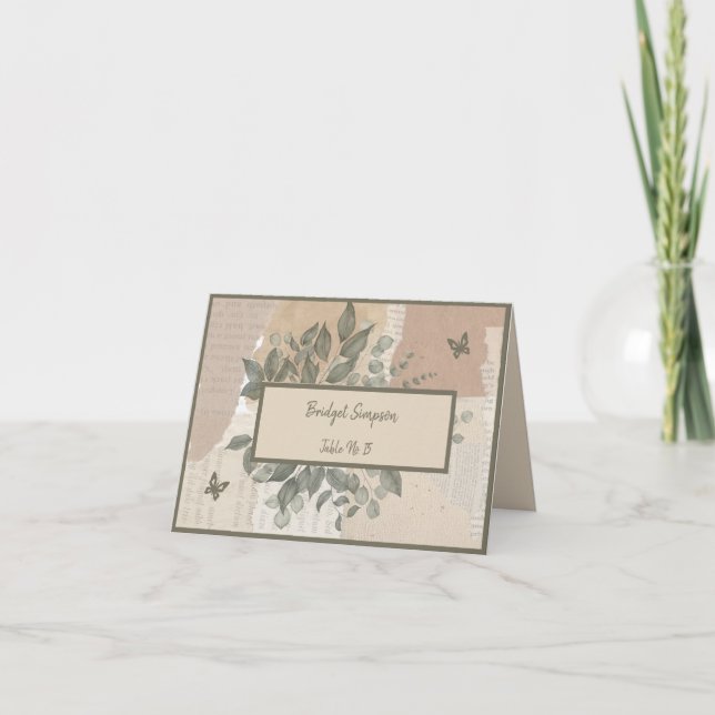 Hochzeitsgast-Sitzkarte im schicken Boho Dankeskarte (Vorderseite)