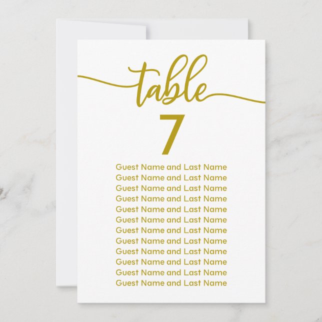 Hochzeitsgast-Sitzmöbel Elegante Goldkalligrafie Einladung (Vorderseite)