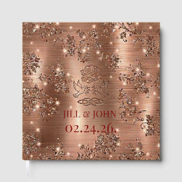 Hochzeitsgästebuch Elegante Rose Gold Floral Gästebuch