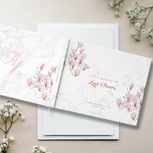 Hochzeitsgästebuch – Rosen-Goldfolie, Magnolien Gästebuch