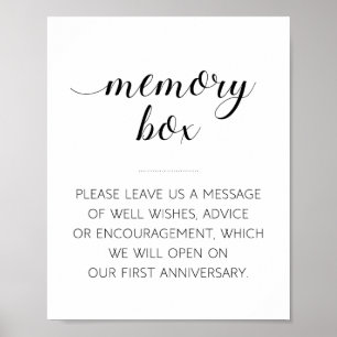 Hochzeitsgästebuch-Schild Memory Box Elegant Poster