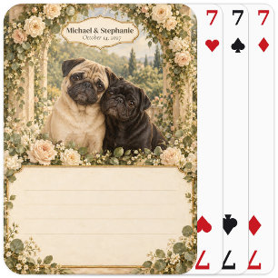 Hochzeitsgästebuch-Unterschriften-Deck für Möpse Spielkarten