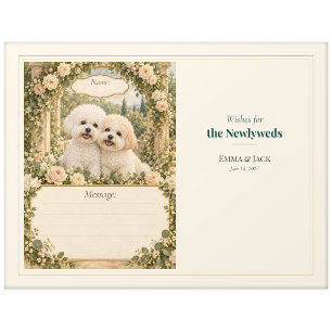 Hochzeitsgästebuch-Wünsche für Bichon Frise Postkarte
