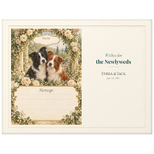 Hochzeitsgästebuch-Wünsche für Border Collie Postkarte