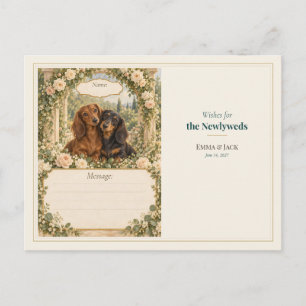 Hochzeitsgästebuch-Wünsche für Dachshund Postkarte