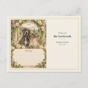 Hochzeitsgästebuch-Wünsche für Dogge Postkarte