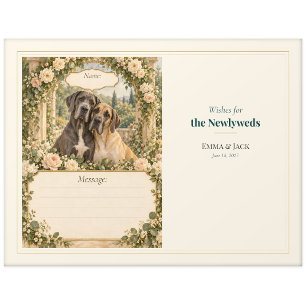 Hochzeitsgästebuch-Wünsche für Dogge Postkarte